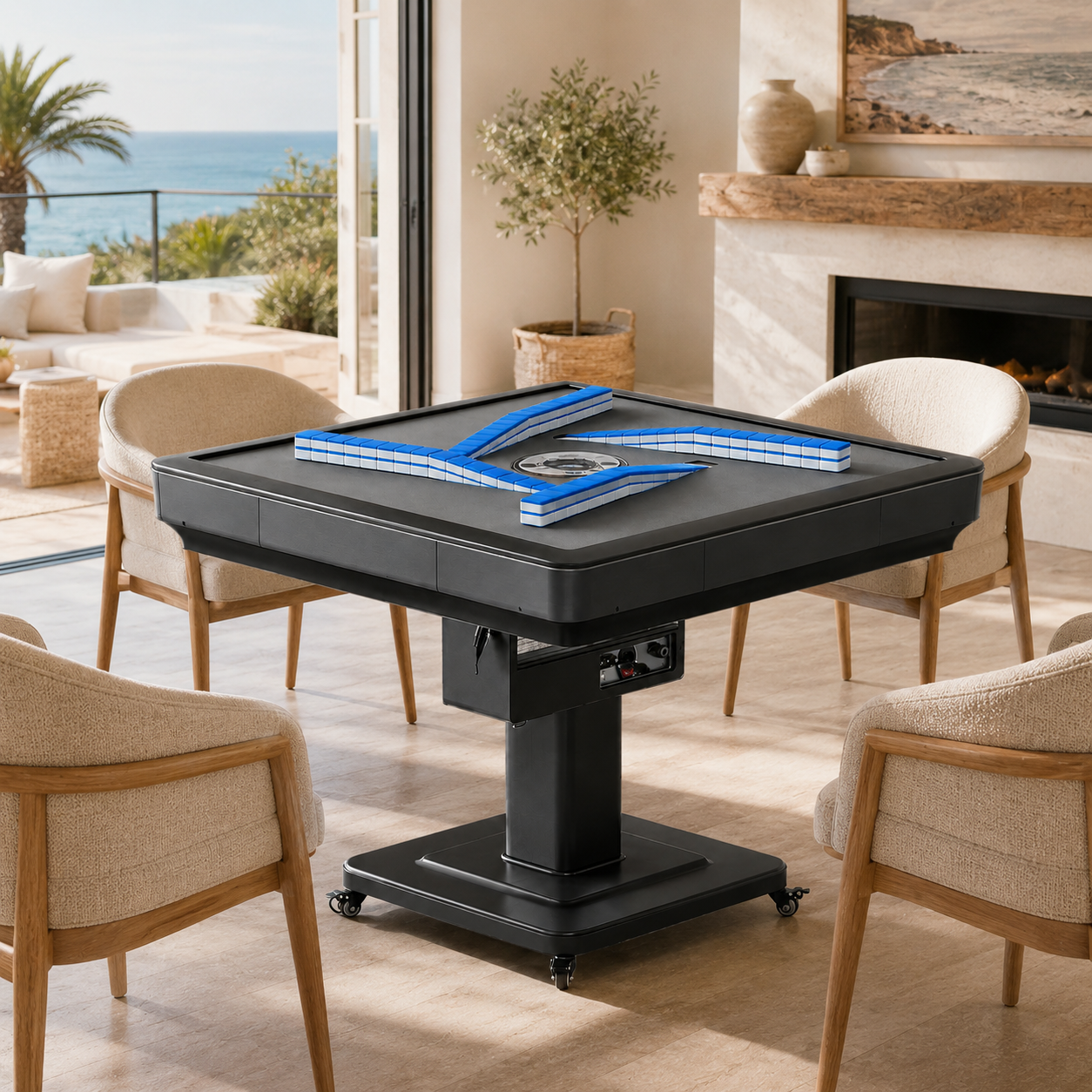 Rotary Wing Style Automatic Mahjong Table Intelligent Mahjong Entertainment for Modern Spaces