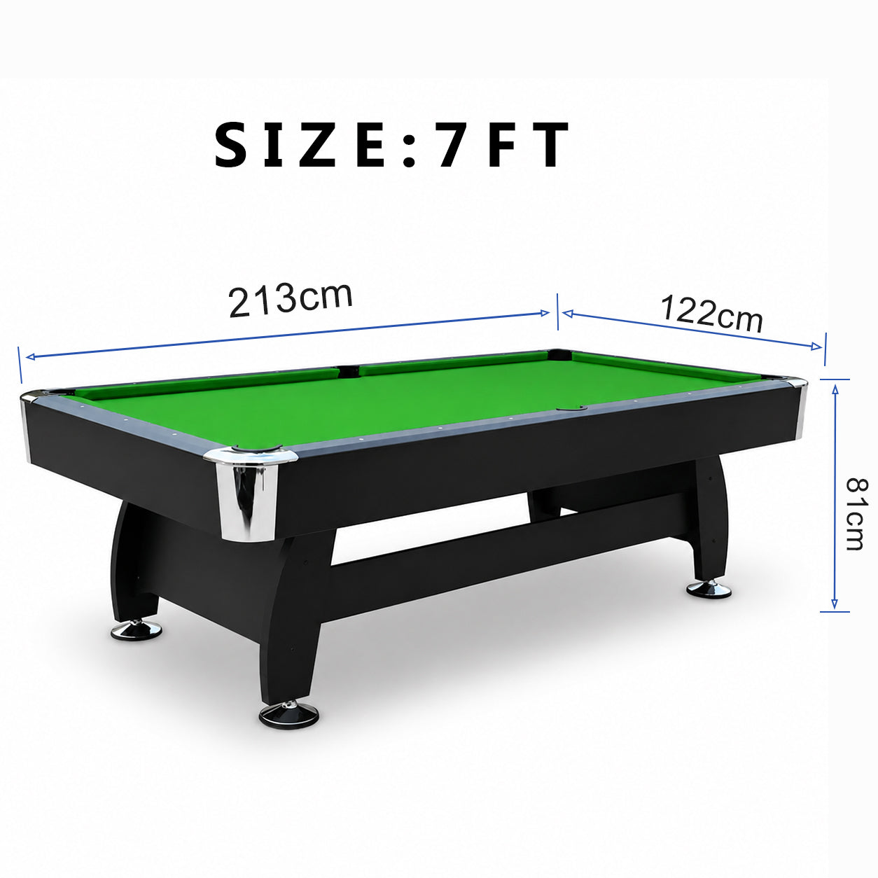 FlexiPlay MDF Pool Table/Billiard Table with Ball Return System – 7FT/8FT