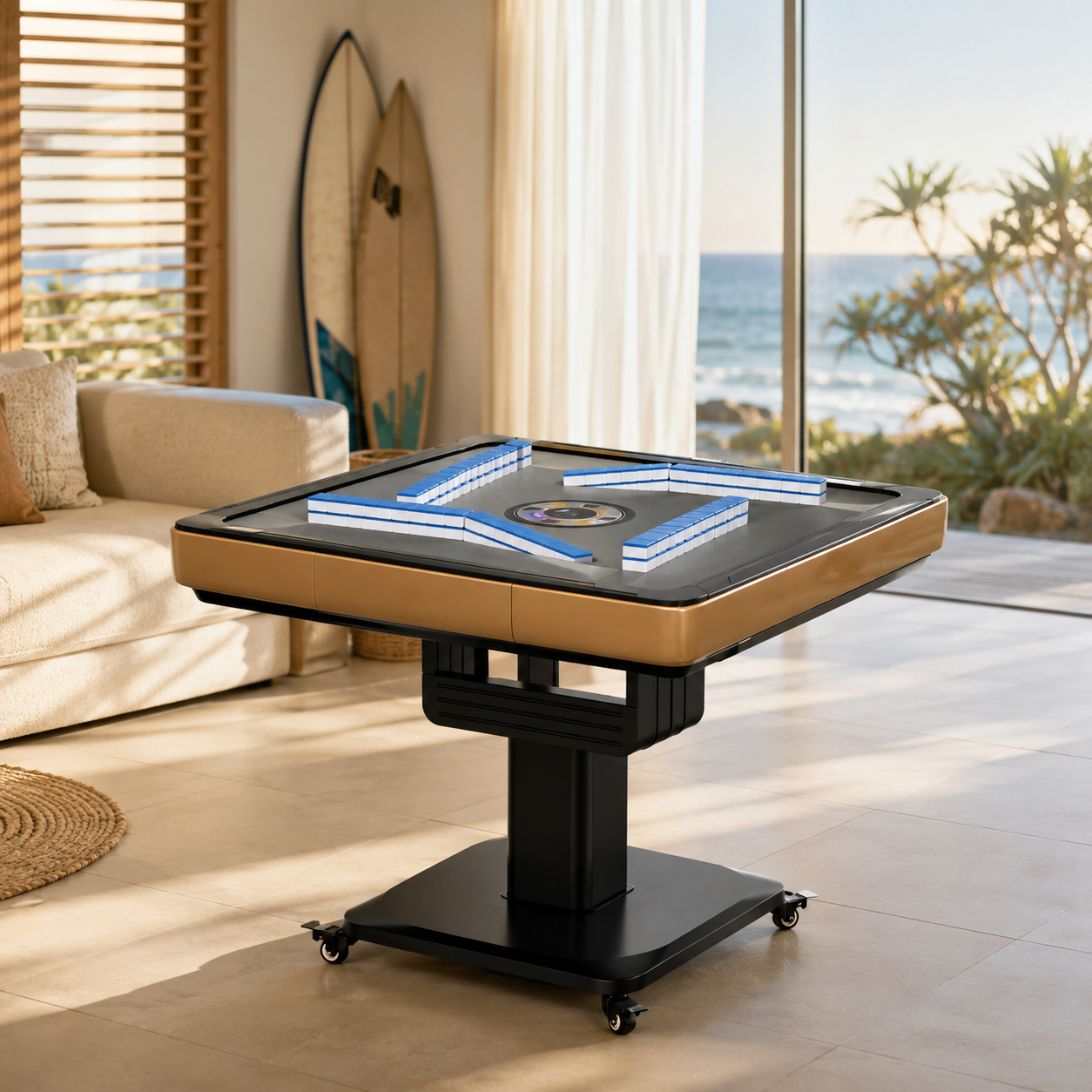 Rotary Wing Style Automatic Mahjong Table Intelligent Mahjong Entertainment for Modern Spaces