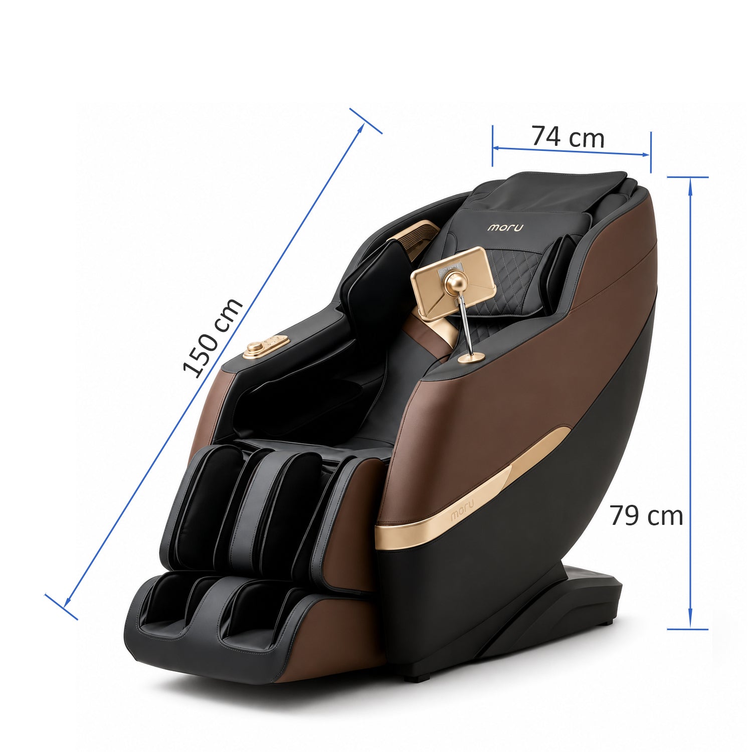 MORU Serene R5 Plus Compact Full Body Massage Chair | Shiatsu Recliner with Wave Air Compression, Waist Heat Therapy & Bluetooth Audio