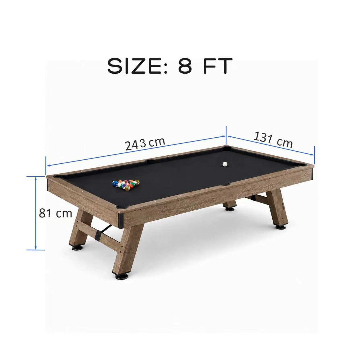 Kooka Living FORMA PLUS-V5 7FT/8FT 3-IN-1 Multi-Functional Table/Pool Table/Table Tennis Table/Dining Table – Black Felt