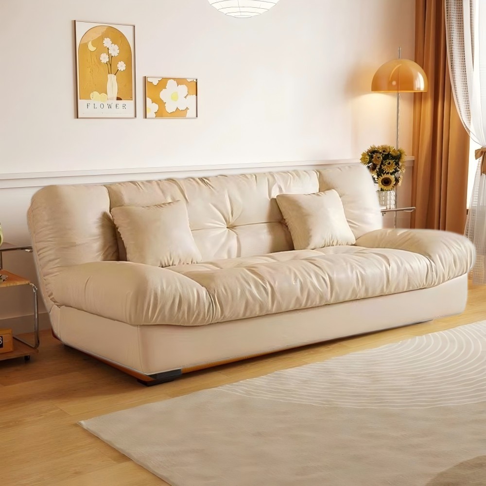 Sofa Bed Living Room Small Apartment Synthetic PU Surface Upholstery Sofa Bed Folding Dual-Purpose