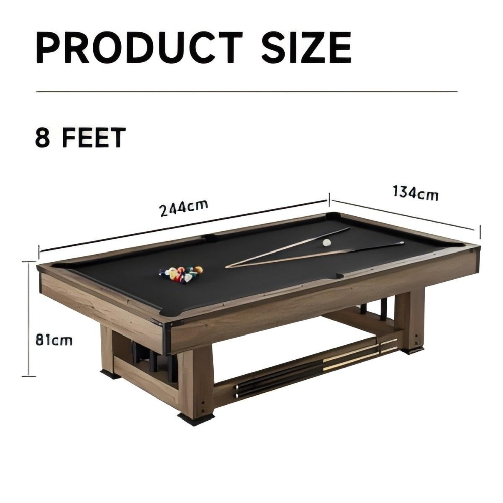Udyr 7FT/8FT 3-IN-1 Multi-Functional Table/Pool Table/Table Tennis Table/Dining Table – Black/Blue Felt