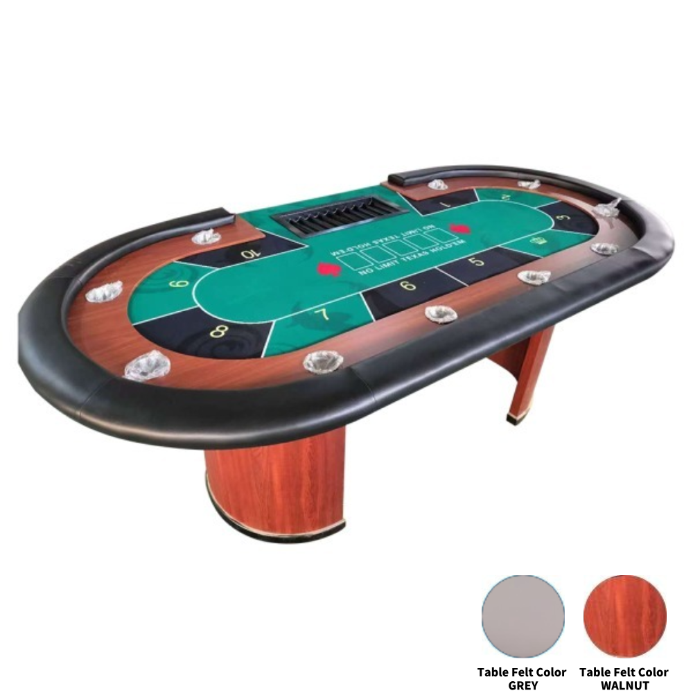 Premium Blackjack Texas Poker Table – Solid Wood Frame, 10-Player