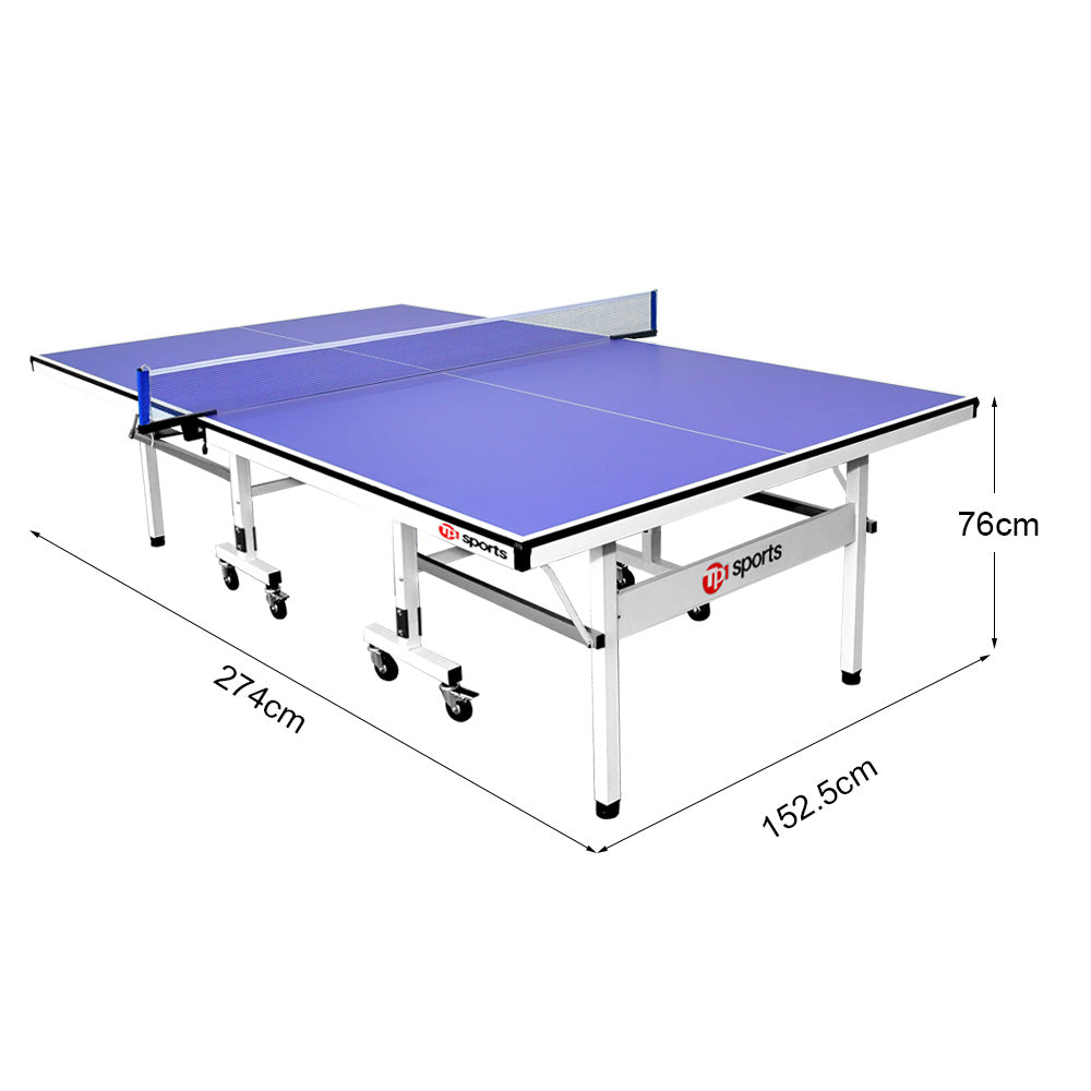 19mm Top Steel Leg Indoor Table Tennis Table Ping-pong Table Home Game - Blue\Black |10-Minute Assembly