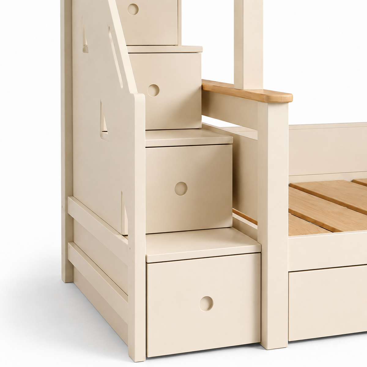 Kooka Living Lumi Kids Bunny Dream Rabbit Bunk Bed | Solid Wood Kids Bed with Storage Drawers, Optional Stair Cabinet & Complimentary Mattress