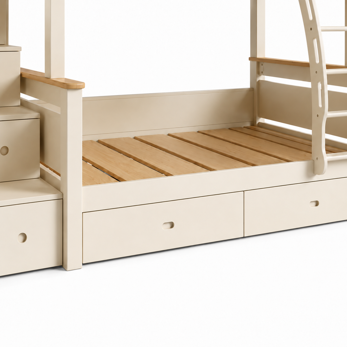 Kooka Living Lumi Kids Bunny Dream Rabbit Bunk Bed | Solid Wood Kids Bed with Storage Drawers, Optional Stair Cabinet & Complimentary Mattress