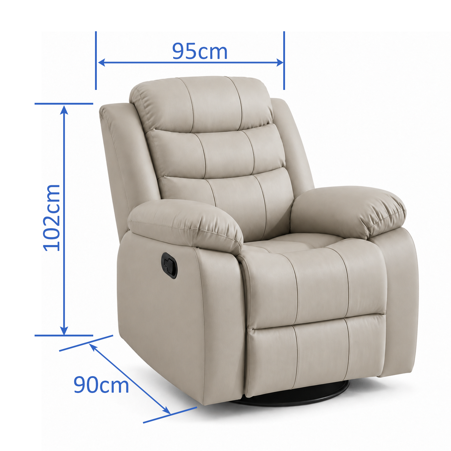Multifunction Swivel Lounge Chair | Reclining Lazy Sofa Chair with Rocking Function, Ergonomic High Back Support & PU Leather Upholstery