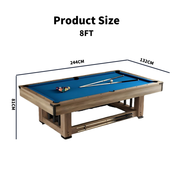 Udyr 7FT/8FT 3-IN-1 Multi-Functional Table/Pool Table/Table Tennis Table/Dining Table – Black/Blue Felt