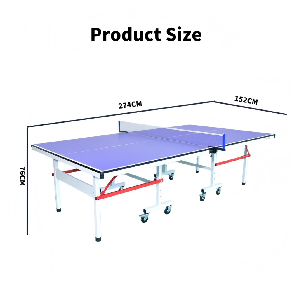 25mm Top Steel Leg Indoor Table Tennis Table - Blue\Black |10-Minute Assembly