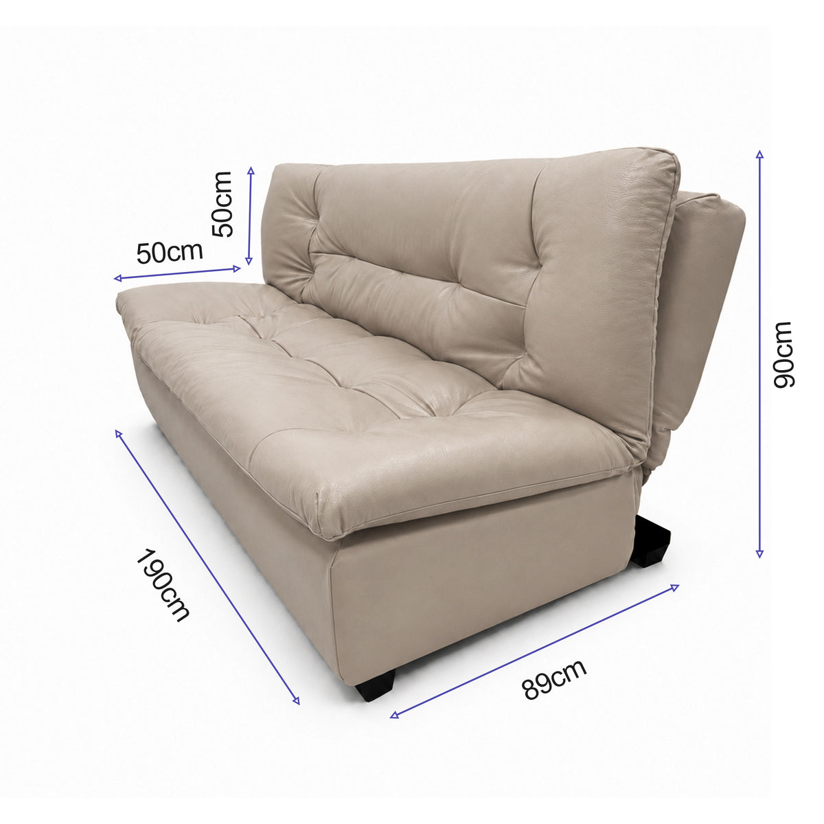 Kooka Living Sofa Bed Living Room Small Apartment Synthetic PU Surface Upholstery Sofa Bed Folding Dual-Purpose