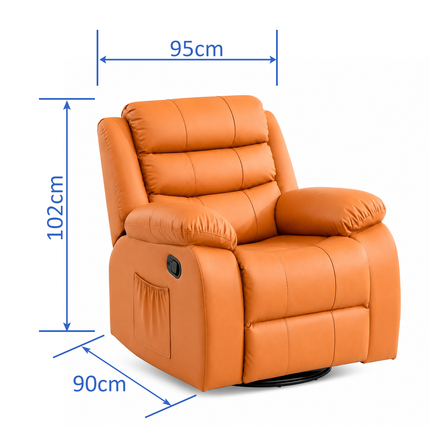 Multifunction Swivel Lounge Chair | Reclining Lazy Sofa Chair with Rocking Function, Ergonomic High Back Support & PU Leather Upholstery