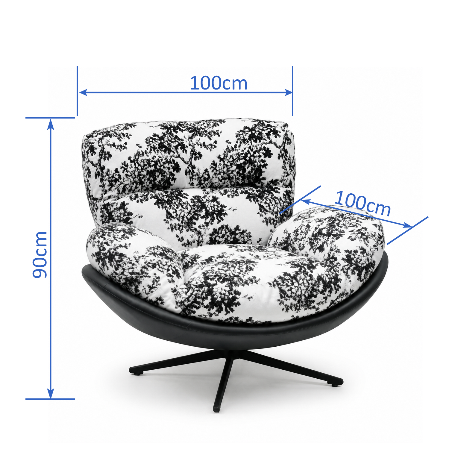 Modern Ergonomic Wingback Swivel Chair | 360° Rotatable Reclining Lounge Chair with PU Leather Upholstery & Plush Cushion Comfort