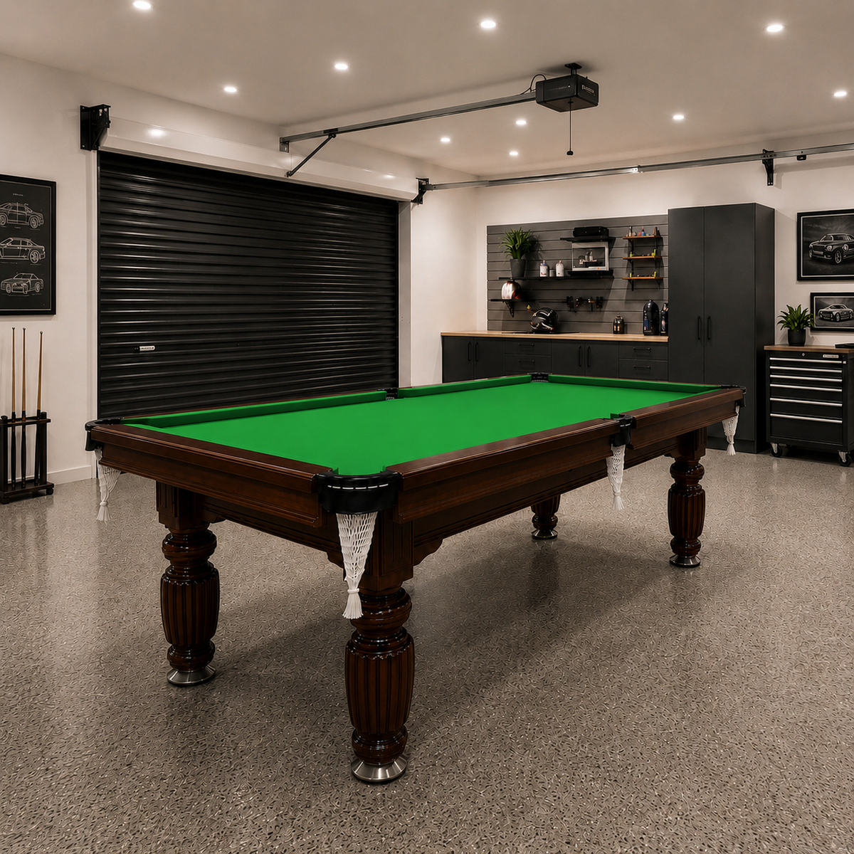 Kooka Living CueNova Prestige W7 7FT New Slate Billiard Table / Pool Table – Walnut Frame- White Billiards net port