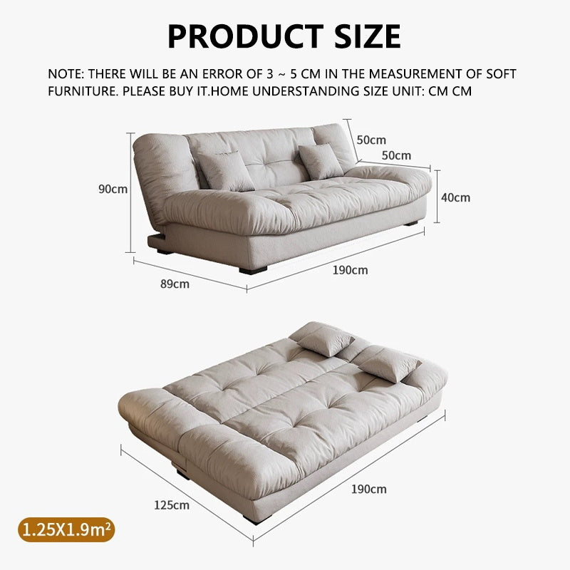 Sofa Bed Living Room Small Apartment Synthetic PU Surface Upholstery Sofa Bed Folding Dual-Purpose