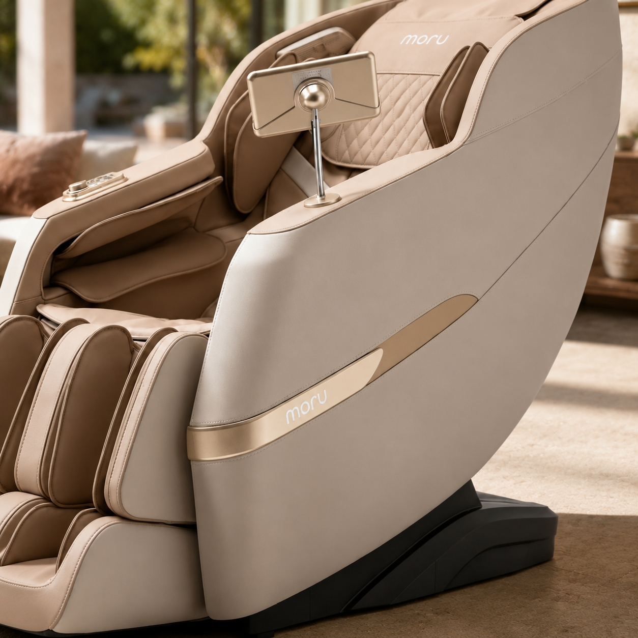 MORU Serene R5 Plus Compact Full Body Massage Chair | Shiatsu Recliner with Wave Air Compression, Waist Heat Therapy & Bluetooth Audio
