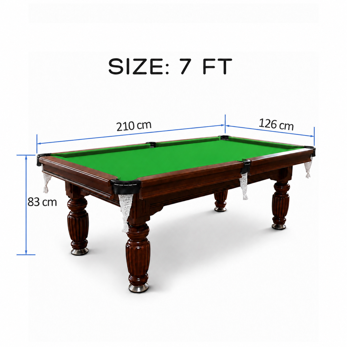 Kooka Living CueNova Prestige W7 7FT New Slate Billiard Table / Pool Table – Walnut Frame- White Billiards net port