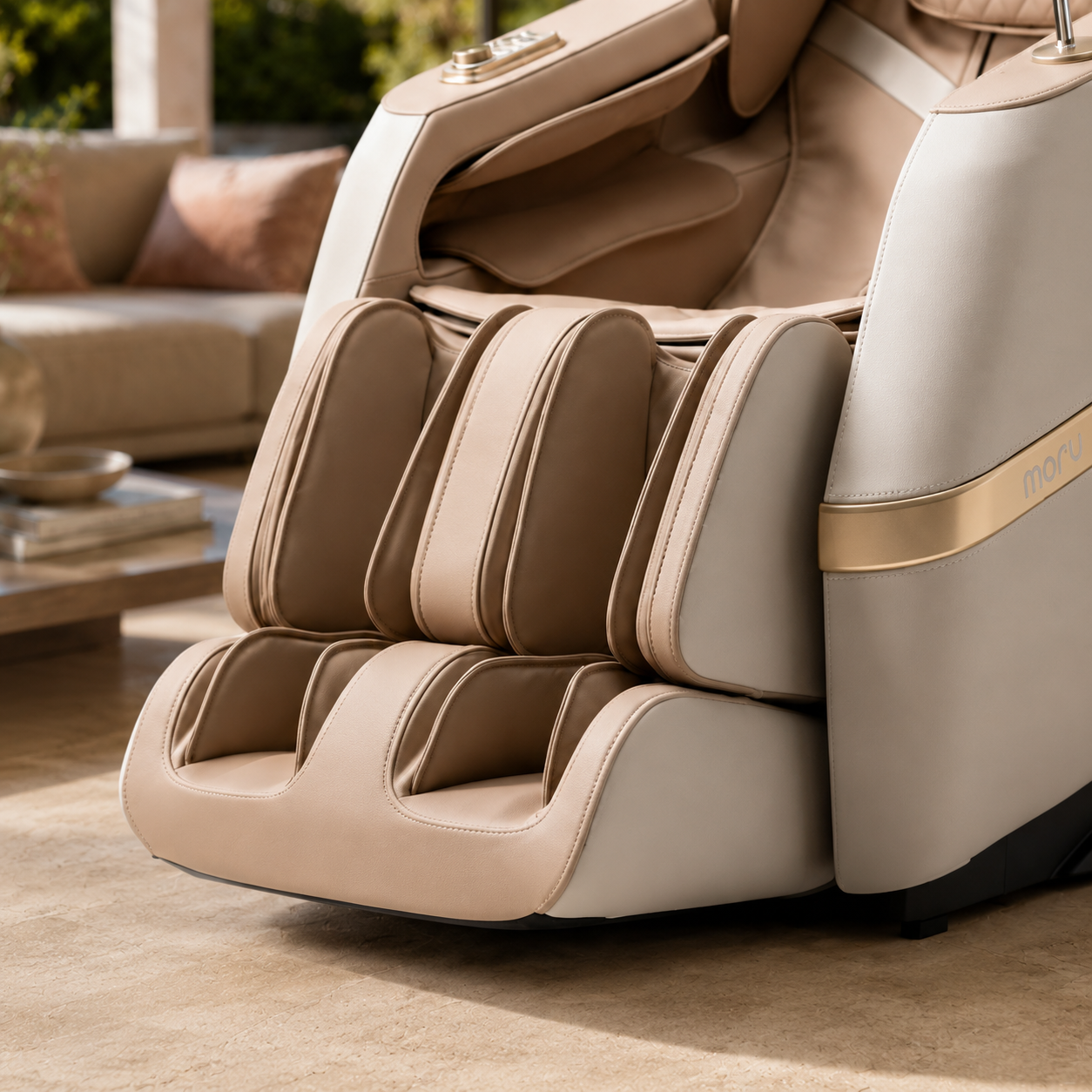 MORU Serene R5 Plus Compact Full Body Massage Chair | Shiatsu Recliner with Wave Air Compression, Waist Heat Therapy & Bluetooth Audio