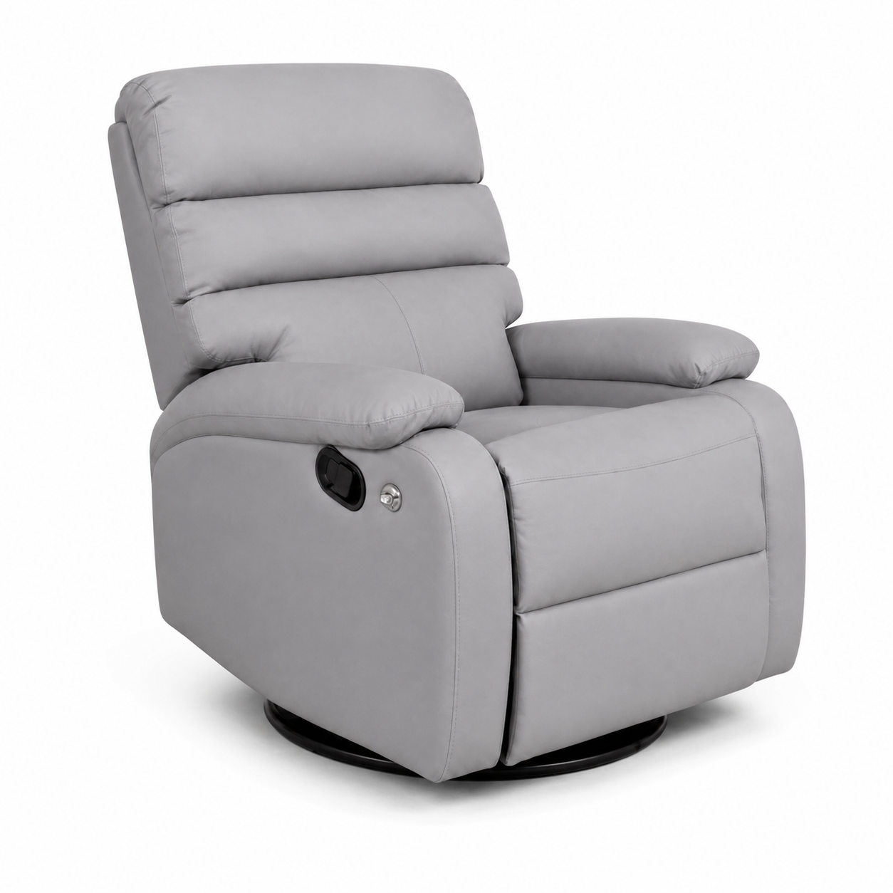 Convertible Lazy Sofa Chair | Reclining Swivel Lounge Chair with Rocking Function, Extendable Footrest & PU Leather Upholstery