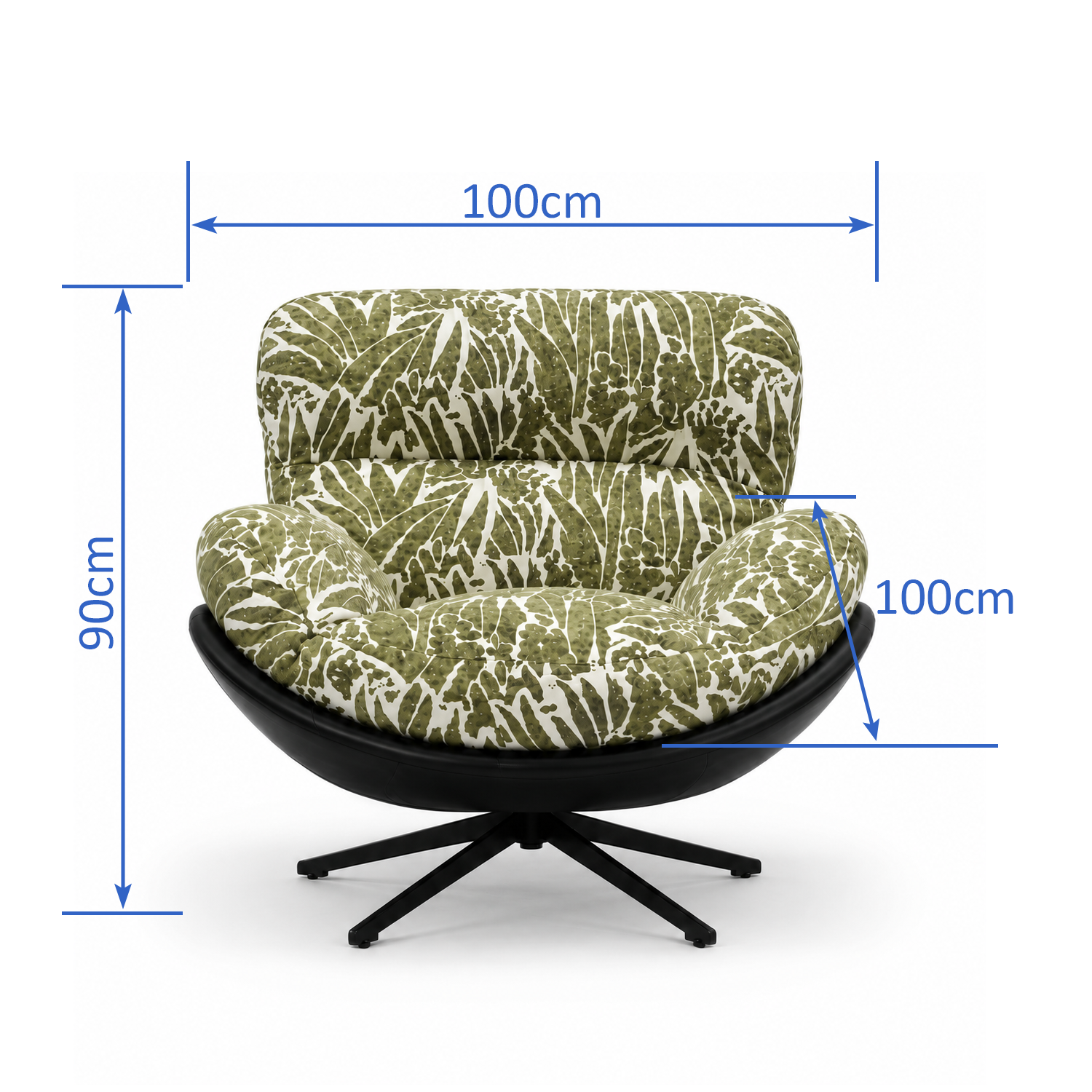 Modern Ergonomic Wingback Swivel Chair | 360° Rotatable Reclining Lounge Chair with PU Leather Upholstery & Plush Cushion Comfort