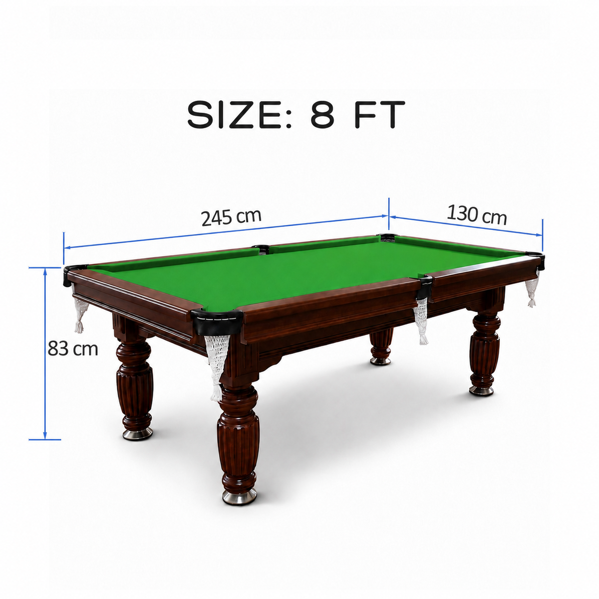 Kooka Living CueNova Prestige W8 8FT New Slate Billiard Table / Pool Table – Walnut Frame- White Billiards net port
