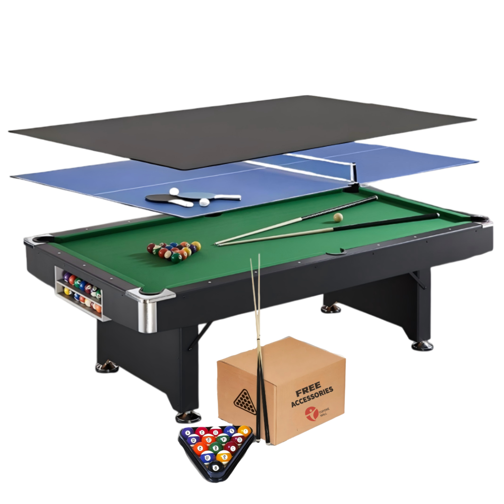 Zenta Foldable Pool Table/Billiard Table/Ping Pang table/Conference table/Independent Table/Table With 3-in-1– 7FT/8FT