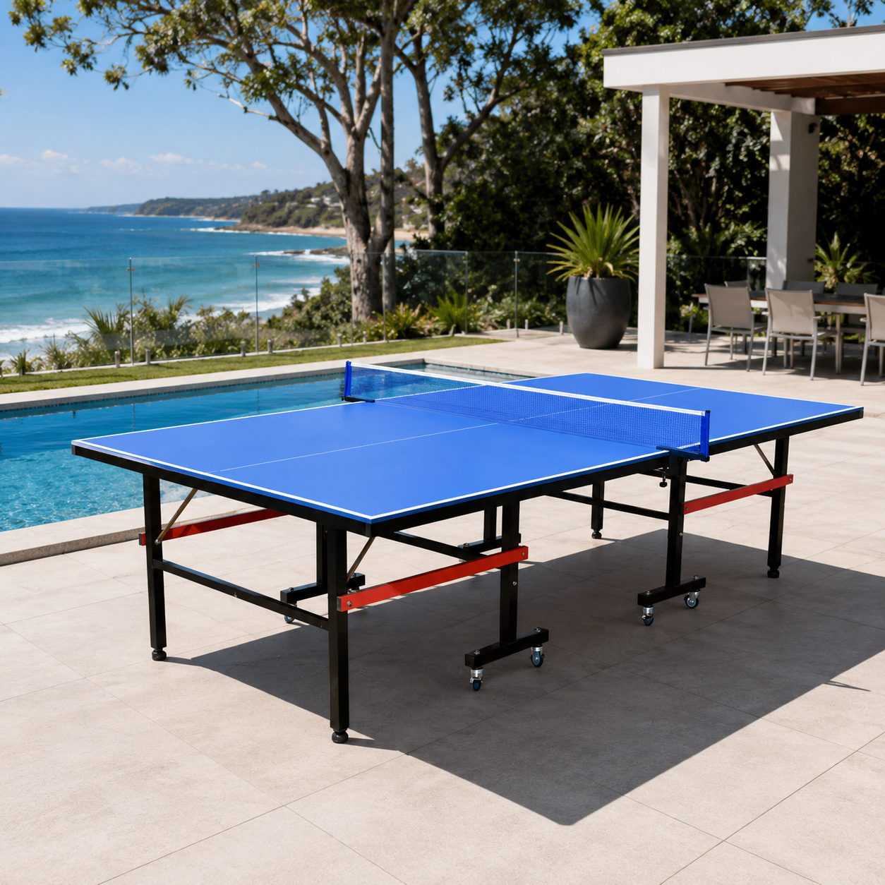 16mm SMC Top Steel Leg Outdoor Table Tennis Table Home Game10-Minute Assembly