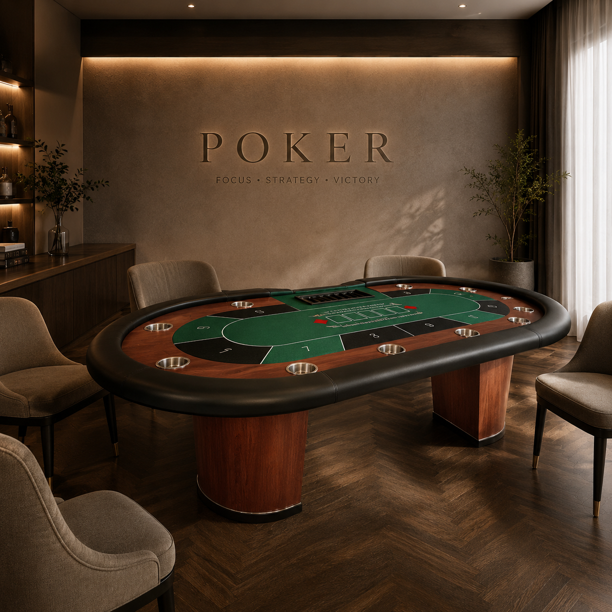 Premium Blackjack Texas Poker Table – Solid Wood Frame, 10-Player