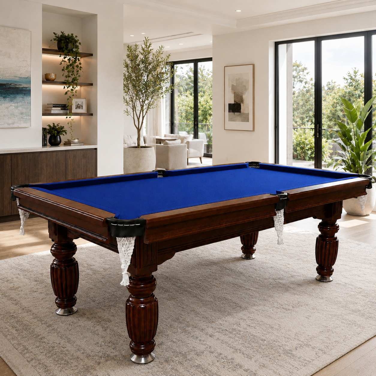 7FT New Slate Billiard Table / Pool Table – Walnut Frame- White Billiards net port