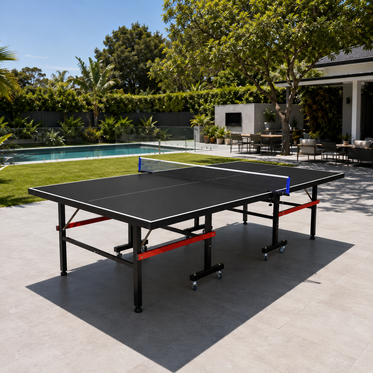16mm SMC Top Steel Leg Outdoor Table Tennis Table Home Game10-Minute Assembly