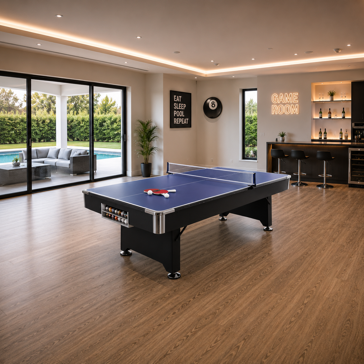Zenta Foldable Pool Table/Billiard Table/Ping Pang table/Conference table/Independent Table/Table With 3-in-1– 7FT/8FT