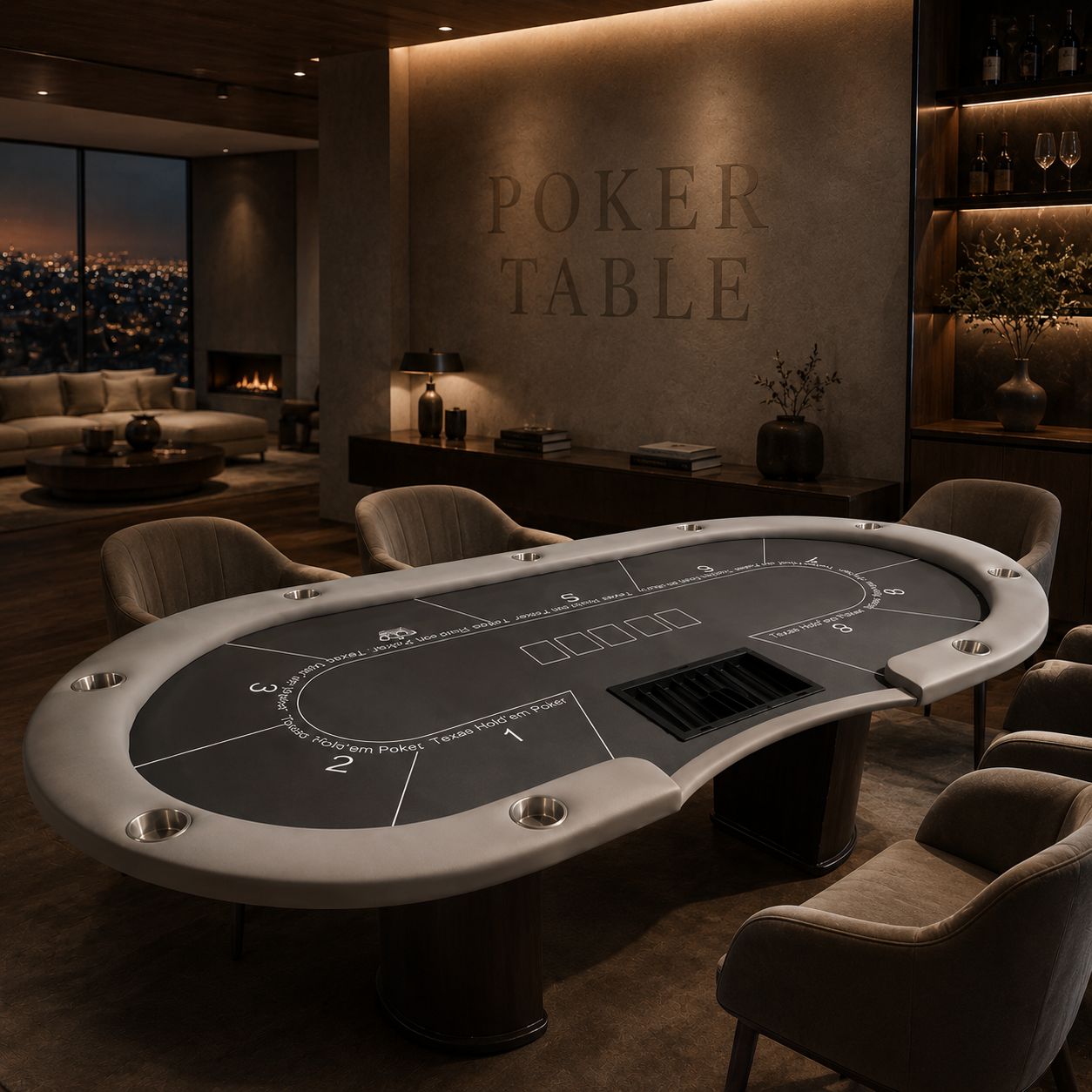 Premium Blackjack Texas Poker Table – Solid Wood Frame, 10-Player