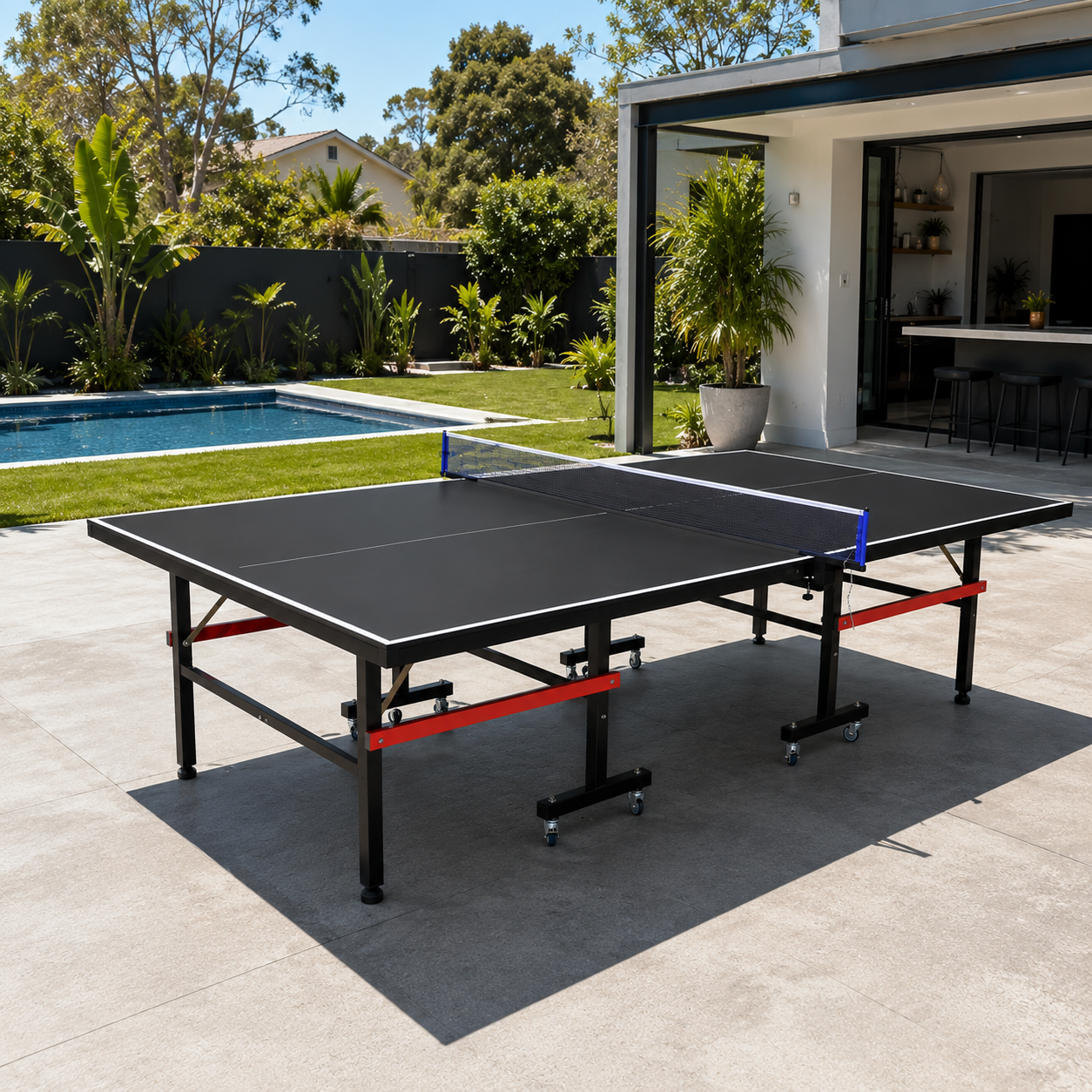 16mm SMC Top Steel Leg Outdoor Table Tennis Table Home Game10-Minute Assembly