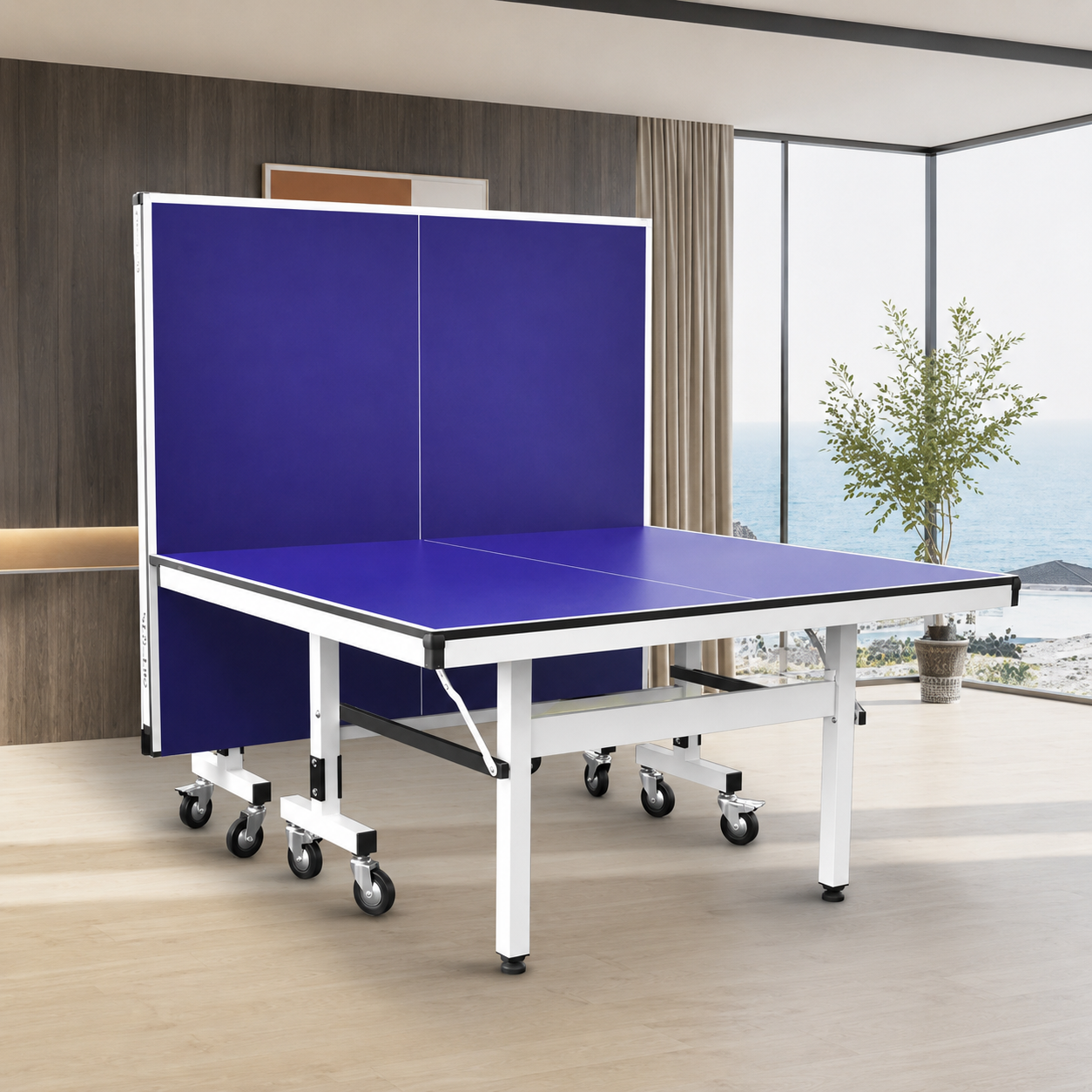 16mm Top Steel Leg Indoor Table Tennis Table Ping-pong Table Home Game - Blue\Black |10-Minute Assembly