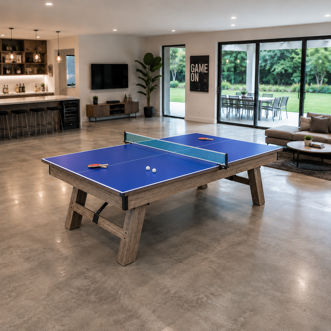 Alisi 7FT/8FT 3-IN-1 Multi-Functional Table/Pool Table/Table Tennis Table/Dining Table – Black Felt