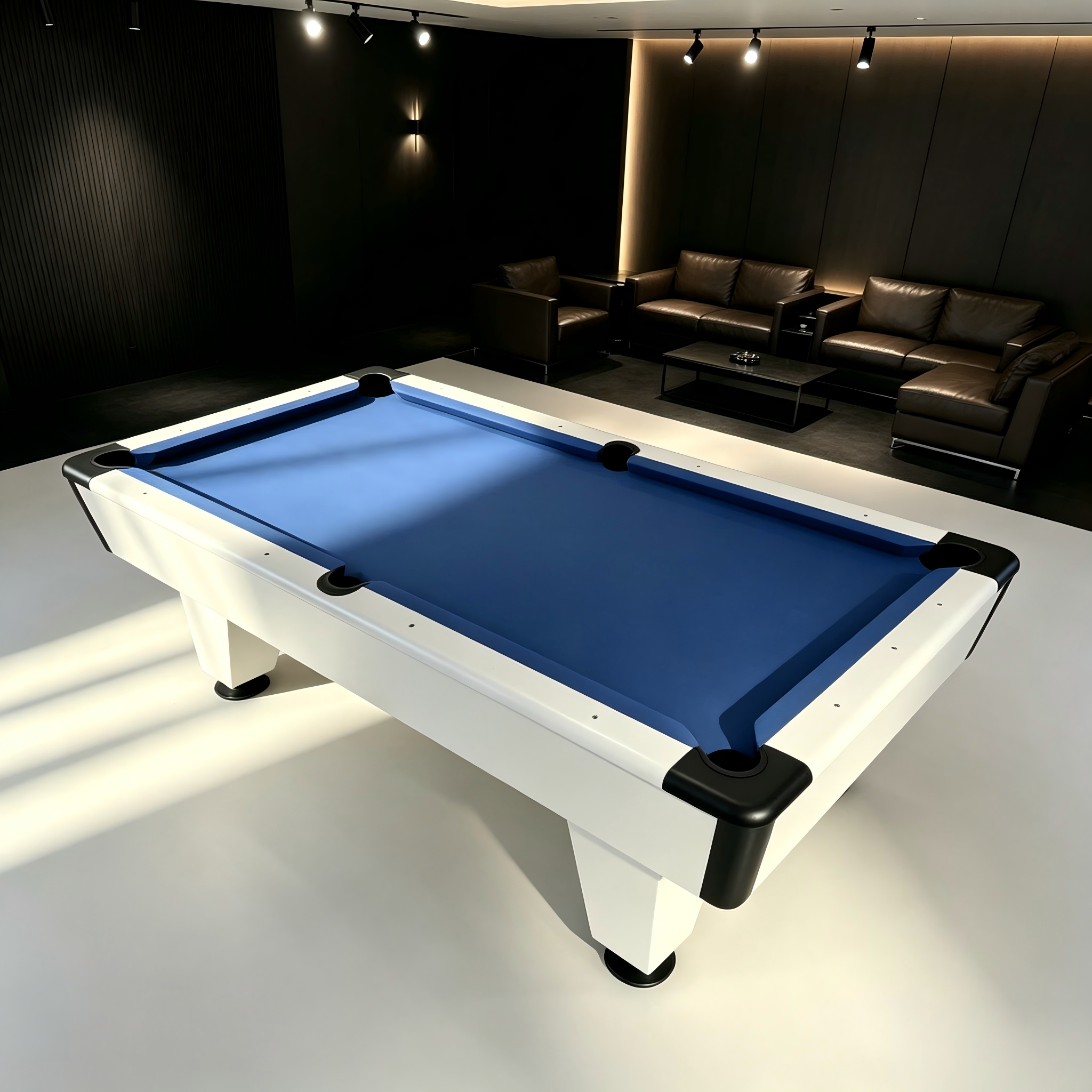 Premium Luxury 8FT Slate Pool Table – Modern White Professional Billiard Table for Home Game Rooms