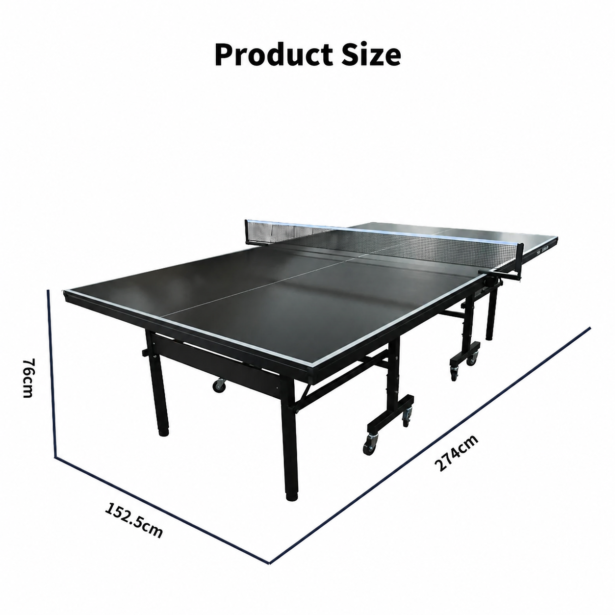 19mm Top Steel Leg Indoor Table Tennis Table Ping-pong Table Home Game - Blue\Black |10-Minute Assembly