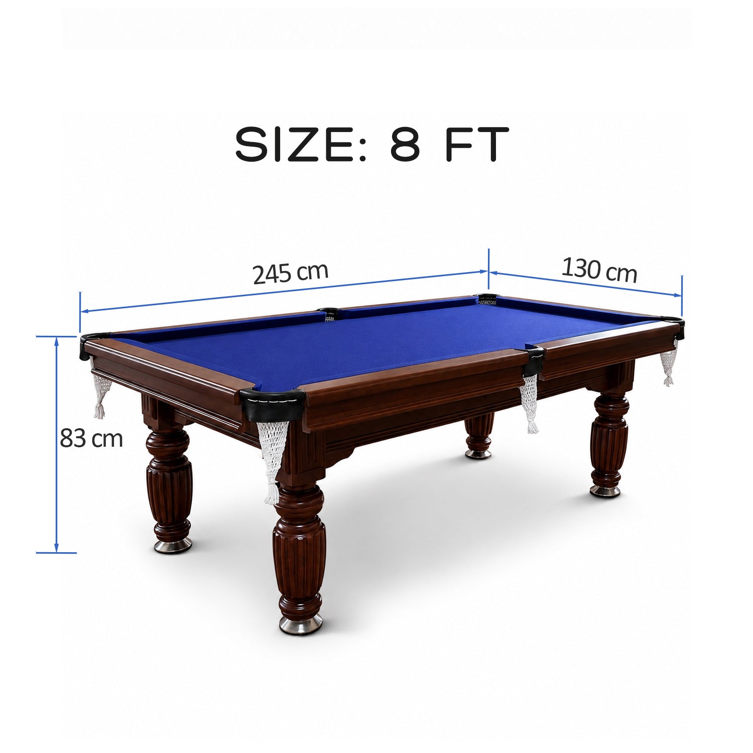 8FT New Slate Billiard Table / Pool Table – Walnut Frame- White Billiards net port
