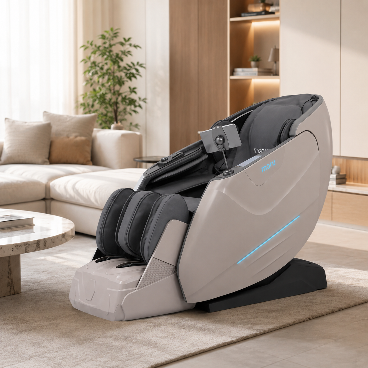MORU Zenith M76 Executive Dual-Core Massage Chair | 4D+3D Dual Mechanism Shiatsu Recliner with Zero Gravity, AI Body Scan, Heat Therapy & Bluetooth