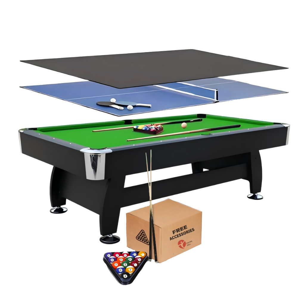 Nova MDF 3-In-1 Pool Table/Billiard Table with Ball Return System – 7FT/8FT