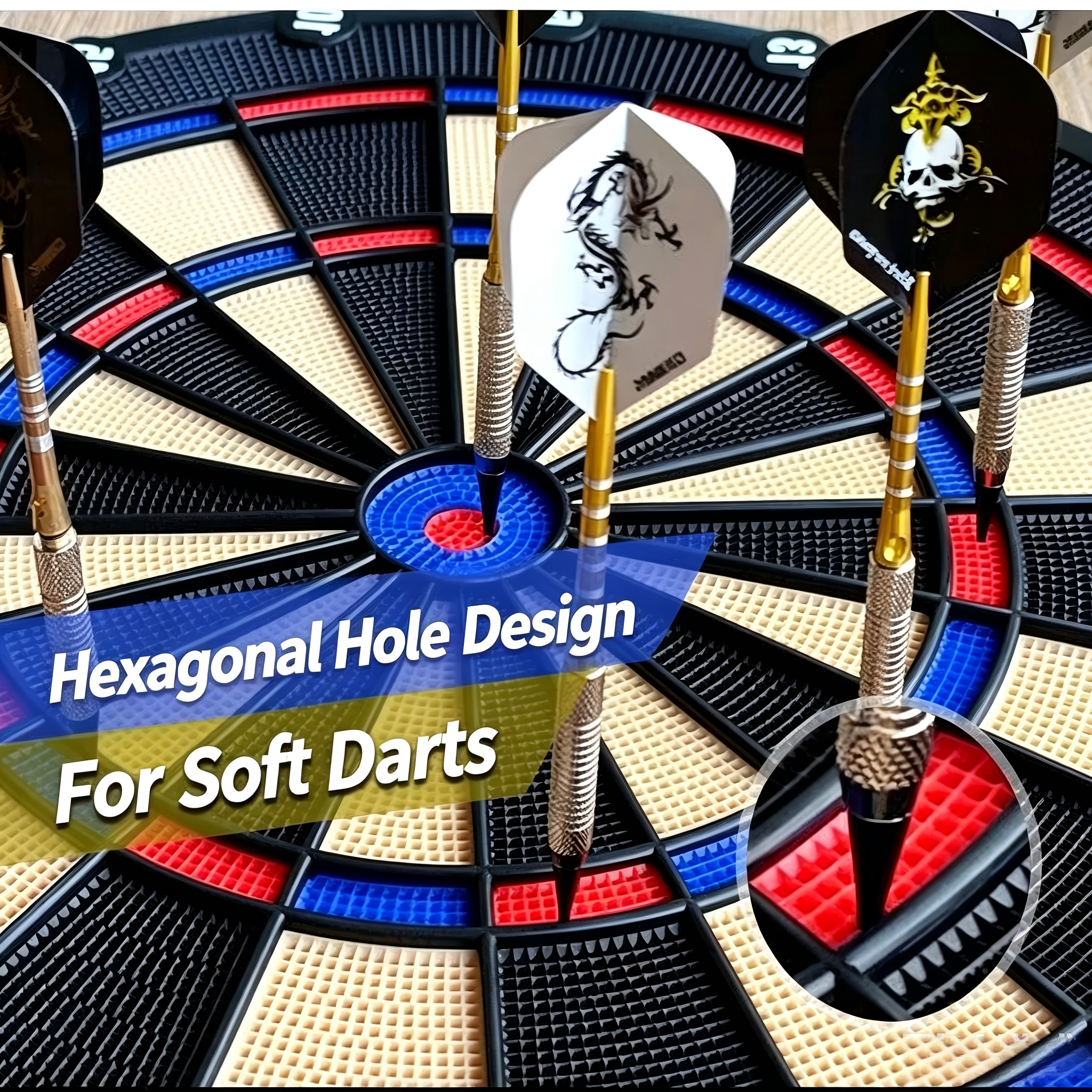 Professional Dartboard Set – On-Target Display Steel Tip Dartboard with Aluminum Shaft Darts