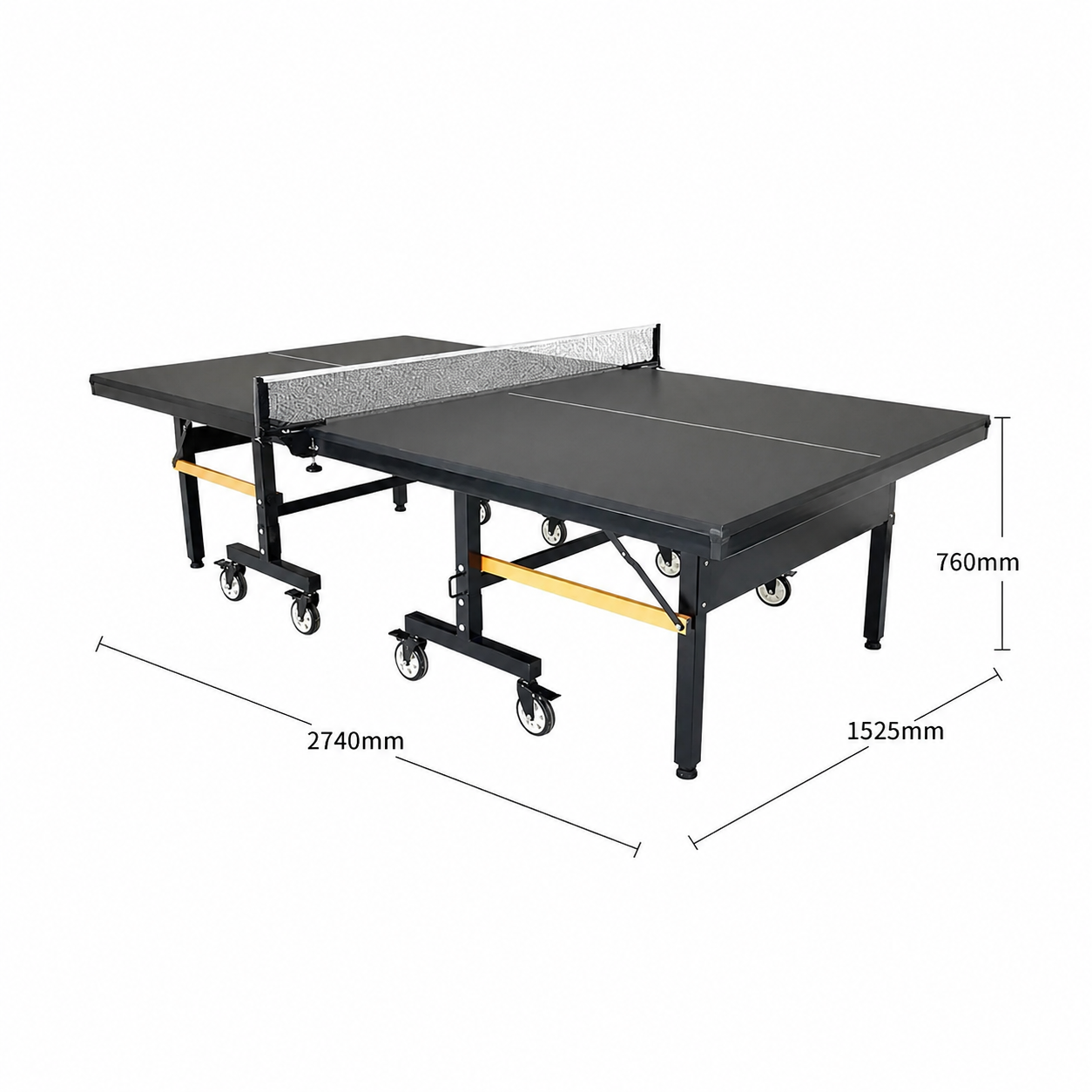 25mm Top Steel Leg Indoor Table Tennis Table - Blue\Black |10-Minute Assembly
