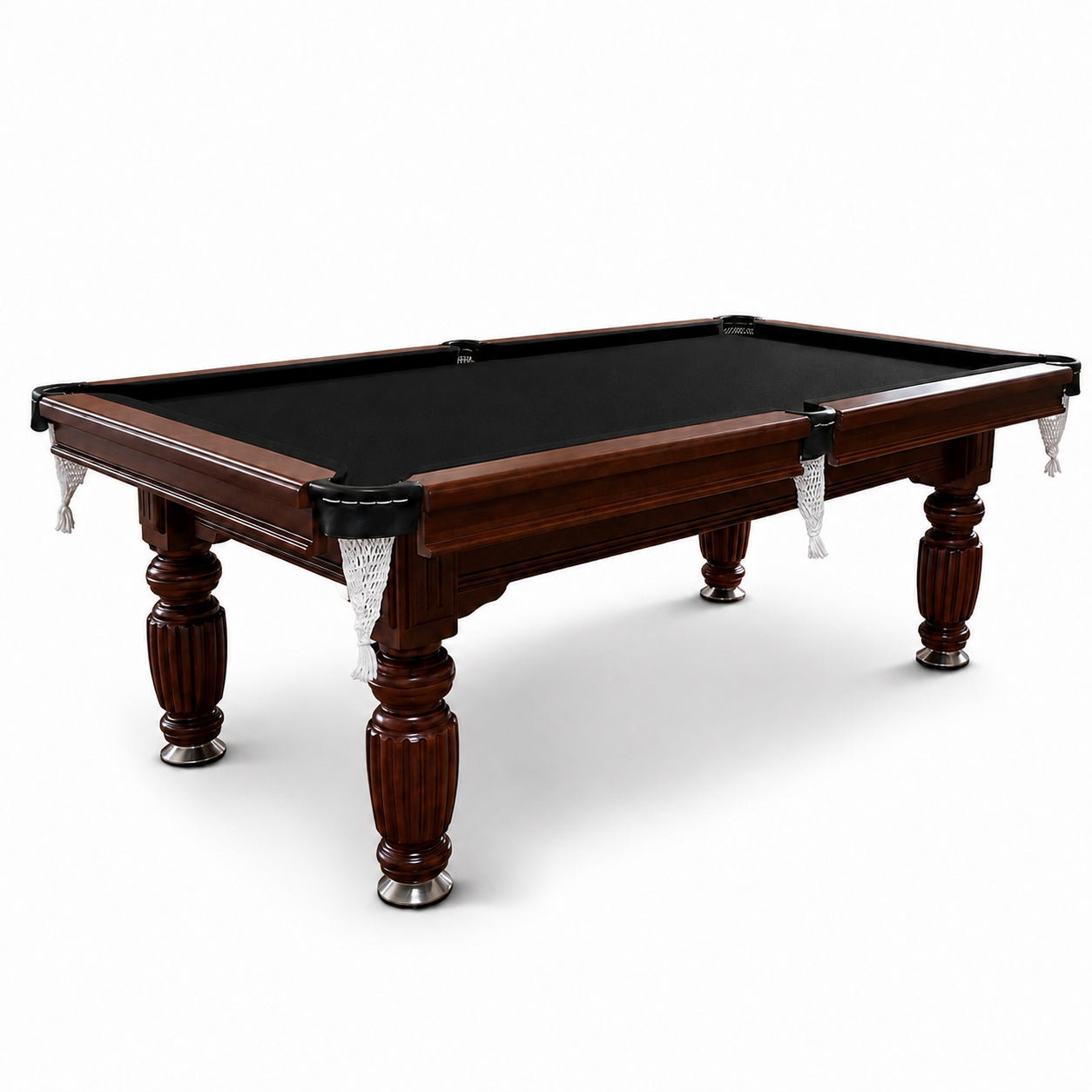 8FT New Slate Billiard Table / Pool Table – Walnut Frame- White Billiards net port