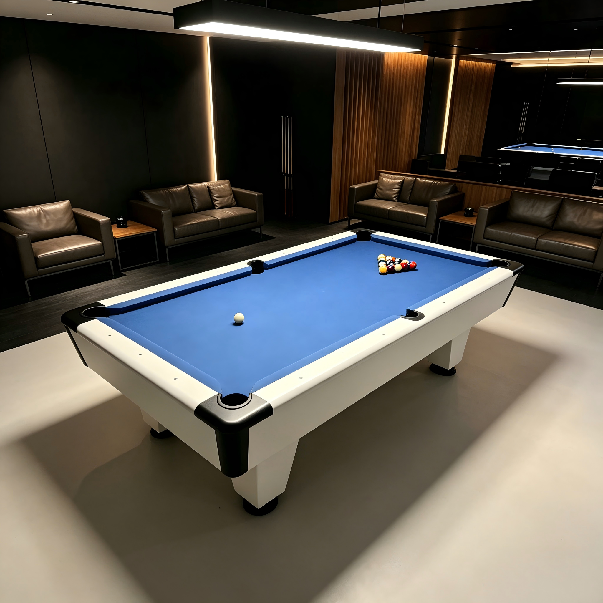 Premium Luxury 8FT Slate Pool Table – Modern White Professional Billiard Table for Home Game Rooms