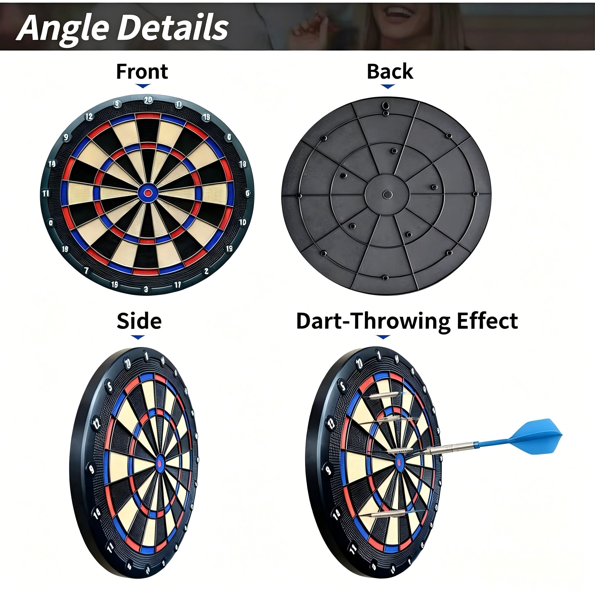 Professional Dartboard Set – On-Target Display Steel Tip Dartboard with Aluminum Shaft Darts