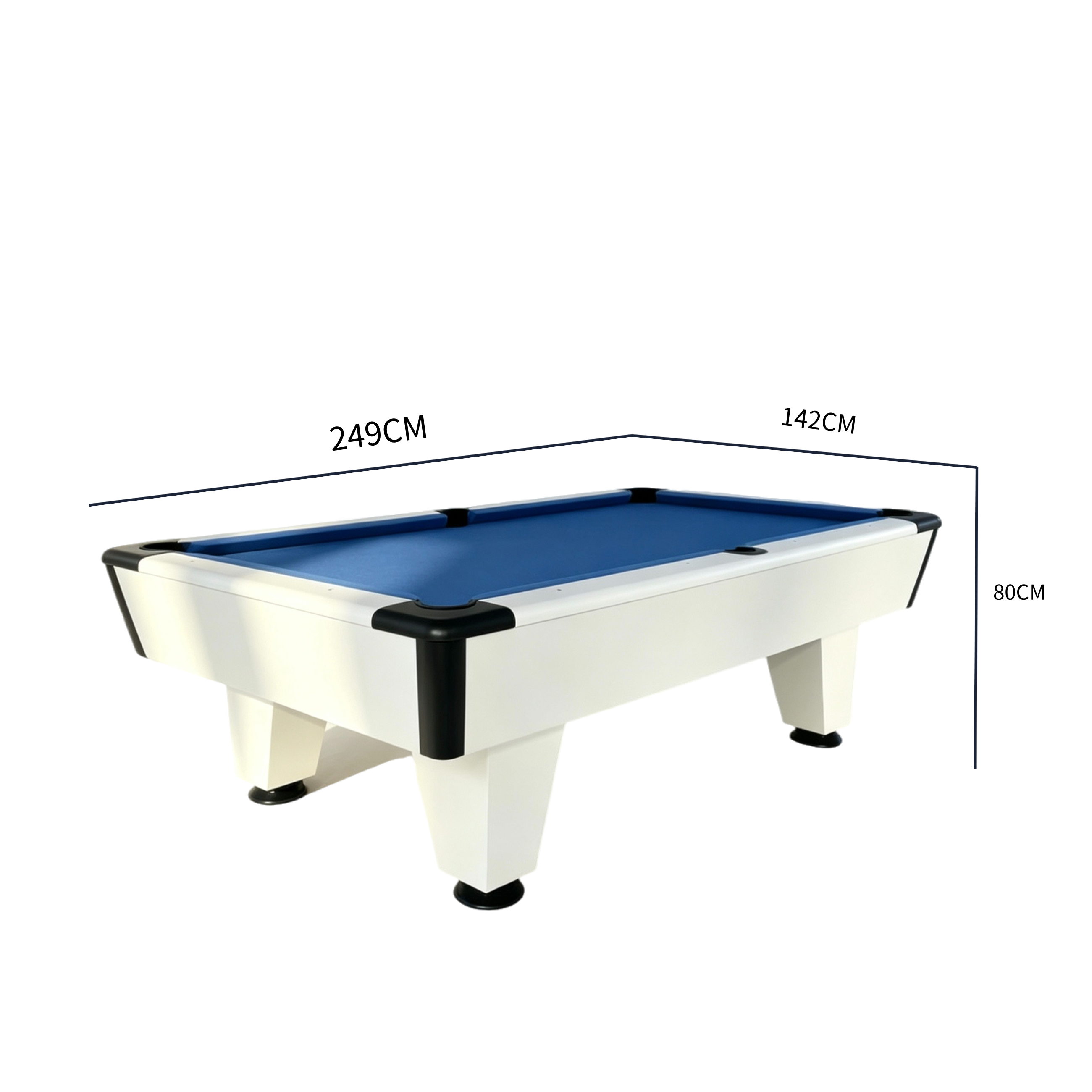 Premium Luxury 8FT Slate Pool Table – Modern White Professional Billiard Table for Home Game Rooms