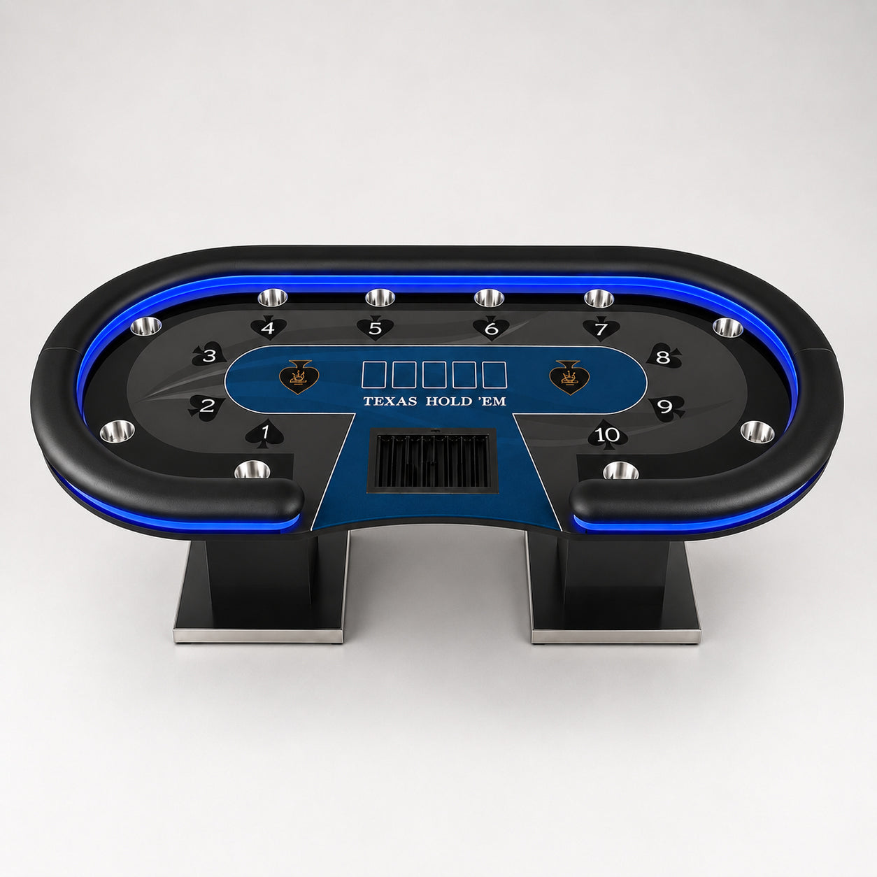 10-Player LED Poker Table for Home Game Rooms & Clubs