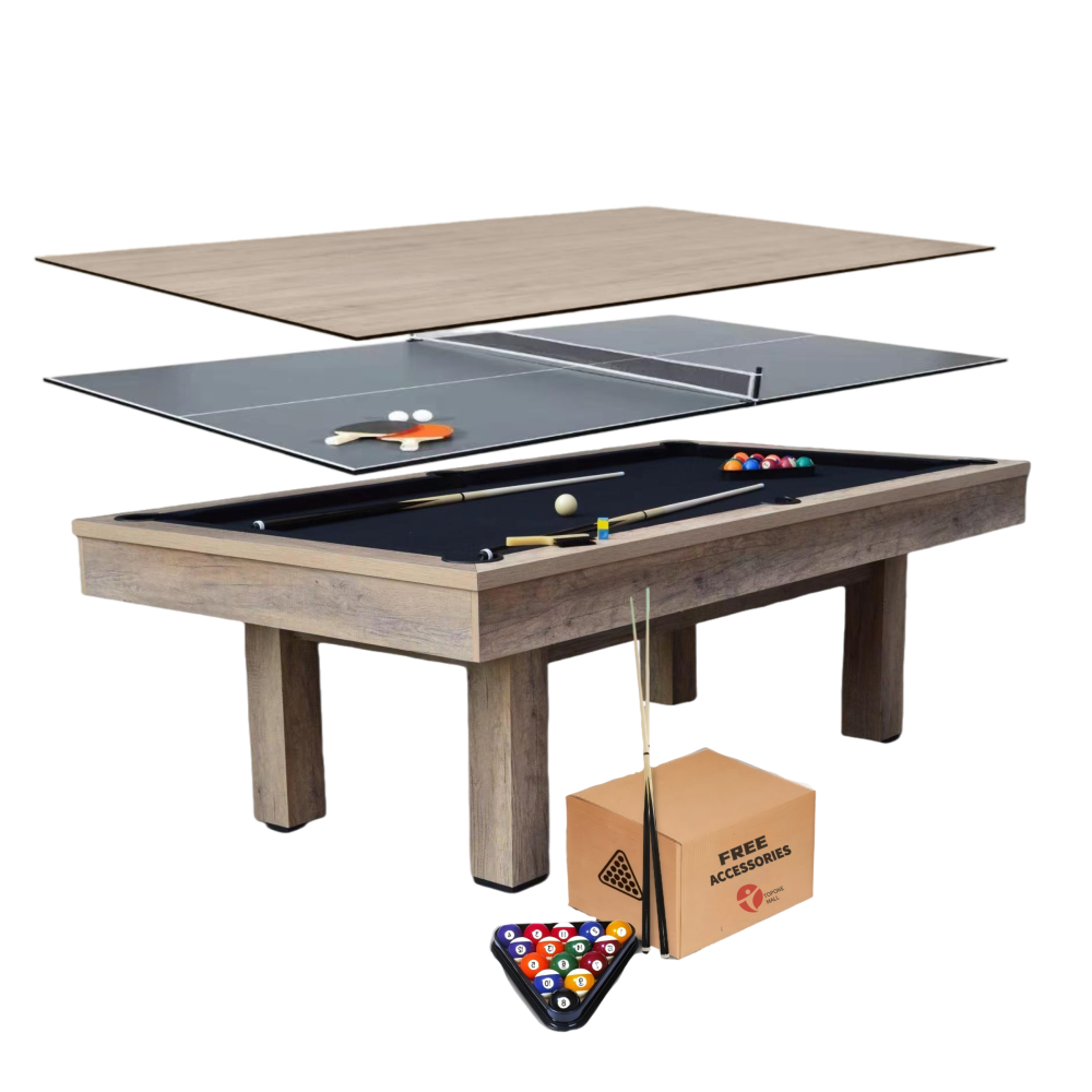 Ayesha MDF 3-IN-1 Pool Table/Billiard Table/Table Tennis Table/Dinning Table – 7FT/8FT