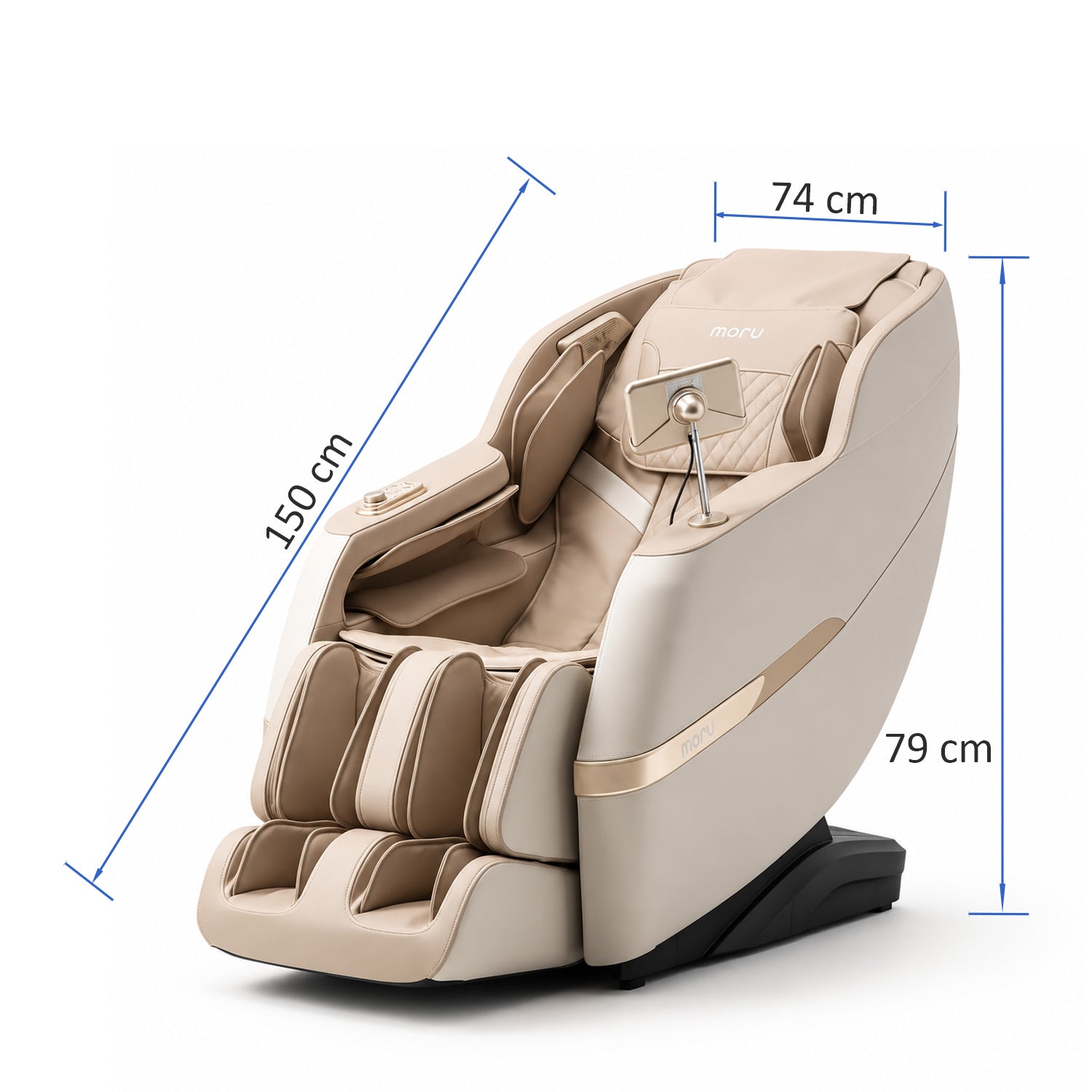 MORU Serene R5 Plus Compact Full Body Massage Chair | Shiatsu Recliner with Wave Air Compression, Waist Heat Therapy & Bluetooth Audio