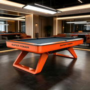 Premium Luxury 8FT Slate Pool Table – Designer Orange Professional Billiard Table with Modern Geometric Frame